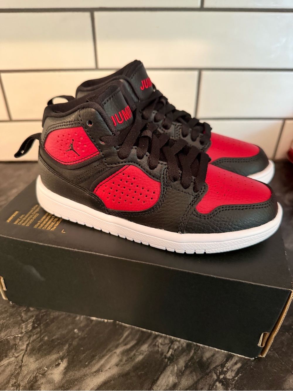 Jordan Kids' Mid-Top Sneakers - Black and Red